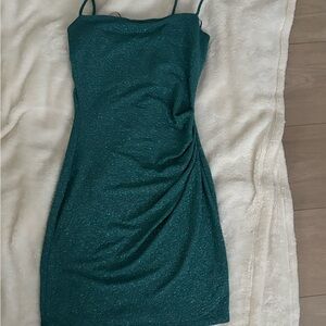 Windsor Shimmering Teal Mini Dress